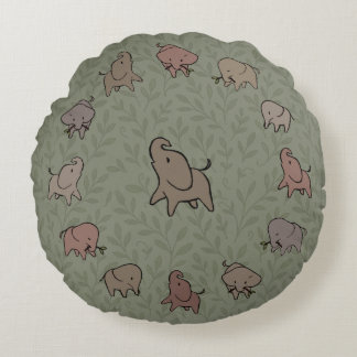 Coussins Ronds Petits éléphants