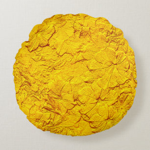 Coussins Ronds Pétunias sculpté, Oreiller rond Jaune