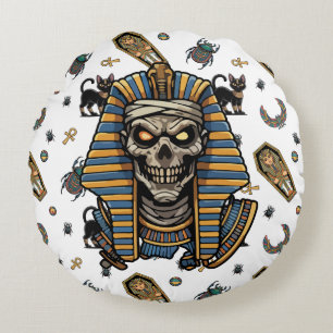 Coussins Ronds 🤍 Pharaon Blanc Oreiller 🎃