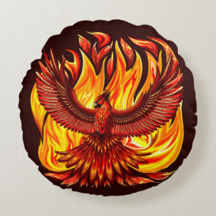 Coussins Ronds Phoenix mythologique immortelle Créature