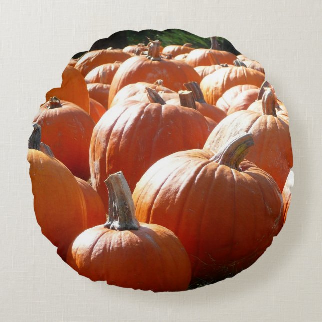 Coussins Ronds Photo citrouille pour automne, Halloween ou Thanks (Devant)