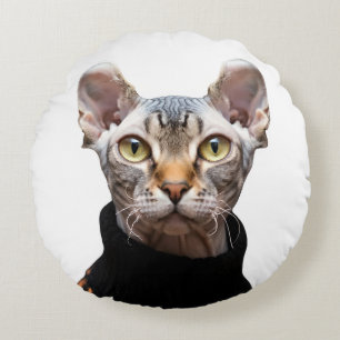 Coussins Ronds Photo de chat Elf Sphynx