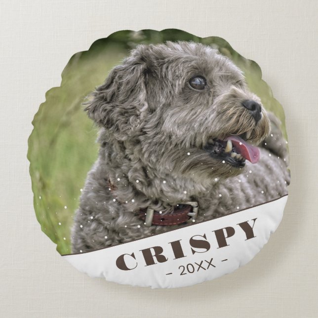 Coussins Ronds Photo personnalisée sur mesure de chien animal de  (Devant)