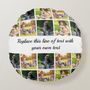 Coussins Ronds photocollage et texte