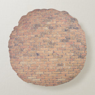 Coussins Ronds Photographie murale en briques Brown