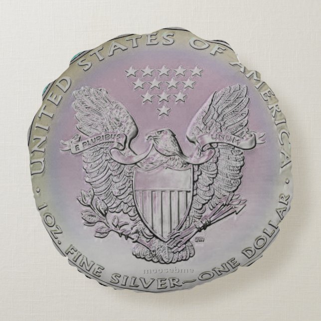 Coussins Ronds Pièce d'aigle d'argent 2020 (Dos)