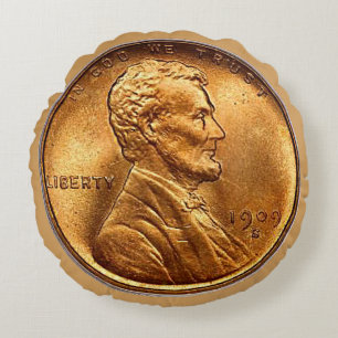 Coussins Ronds Pièce de monnaie de penny de blé