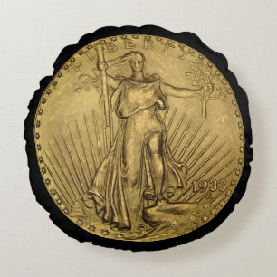 Coussins Ronds Pièce Or Double Aigle 1933