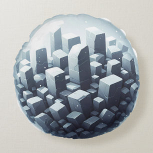 Coussins Ronds Pierre de basalte noire