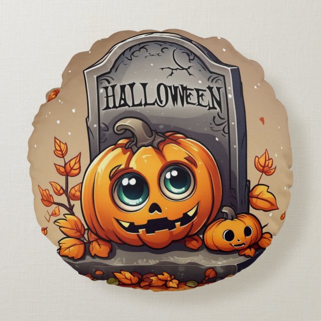 Coussins Ronds Pierre de Graveston de Little Halloween (Devant)