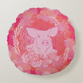 Coussins Ronds PiG Flower of life