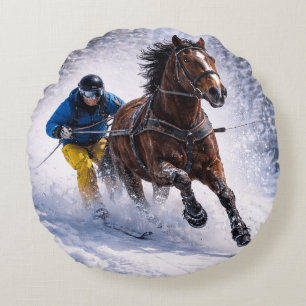 Coussins Ronds Pilliers Décoratifs Maison Cheval d'Hiver