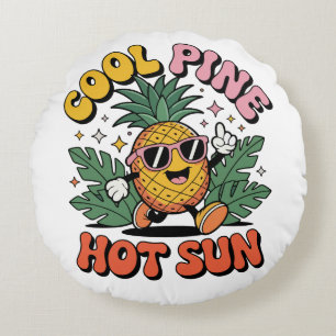 Coussins Ronds Pine Frais Soleil Chaud Rétro Ananas Ambiance Esti
