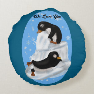 Coussins Ronds Pingouins qui se tapissent