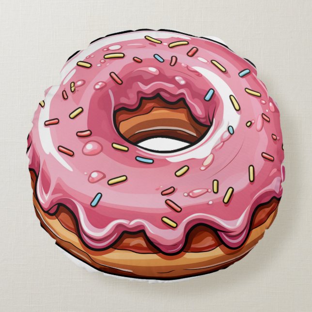 Coussins Ronds Pink Donut  (Devant)