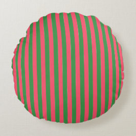 Coussins Ronds Pink Green Stripes,Lovely,Modern, Simple, Trendy