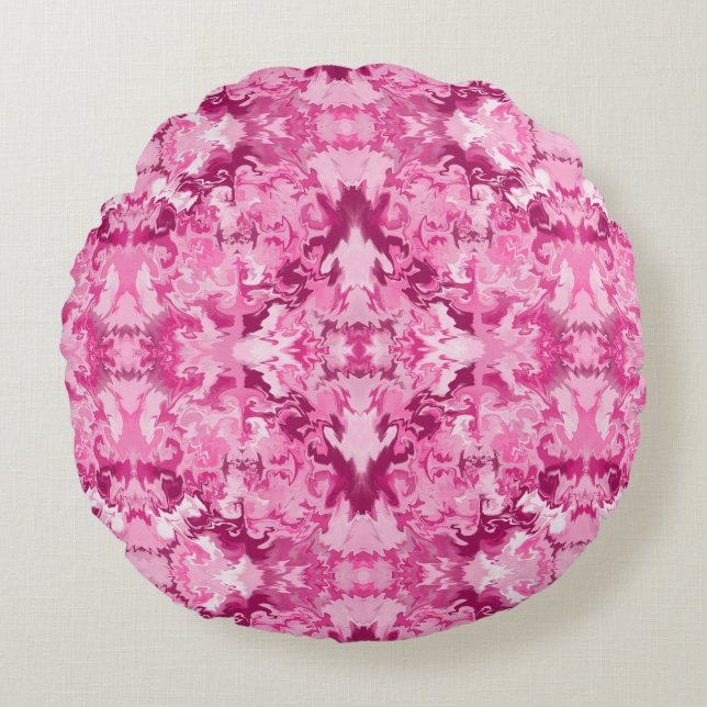 Coussins Ronds Pink sur des torrents roses (Devant)