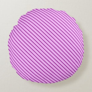 Coussins Ronds Pinstripes diagonales - orchidée et violette