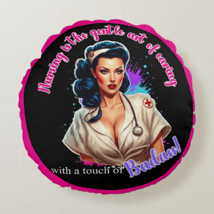 Coussins Ronds Pinup_ Infirmière Badass