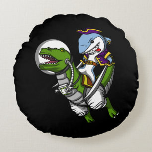 Coussins Ronds Pirate de requin équitation T-Rex Dinosaur