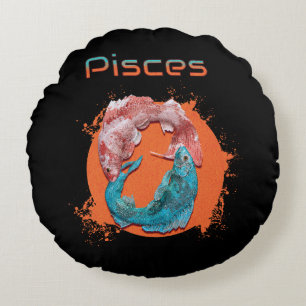 Coussins Ronds Pisces Poissons Zodiaque Horoscope Astrologie de l