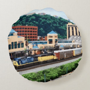 Coussins Ronds Pittsburgh PA - Train passant par Station Square
