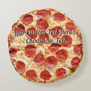 Coussins Ronds Pizza Italienne Pepperoni Fromage   Texte personna