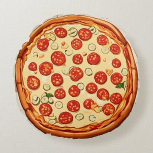 Coussins Ronds Pizza Pop de Pixel