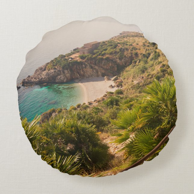 Coussins Ronds Plage reculée dans le Zingaro de Lo, Sicile (Dos)