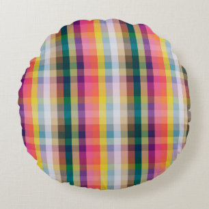 Coussins Ronds Plaid écossais abstrait