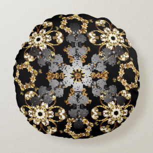 Coussins Ronds Plan d'or : Décor Floral Est