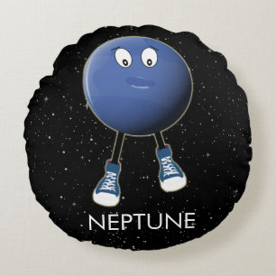 Coussins Ronds Planète Neptune & Stars