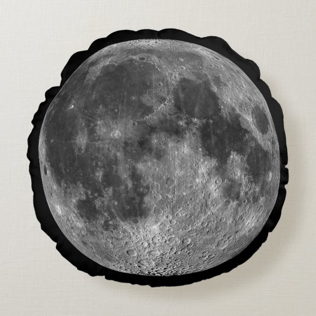 Coussins Ronds Pleine lune de globe rond de l'espace (Devant)