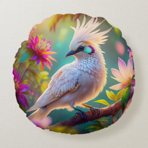 Coussins Ronds Plumes rousses à crête juvénile Dove Imaginaire Oi