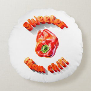 Coussins Ronds Plus doux que le piment poivron rouge