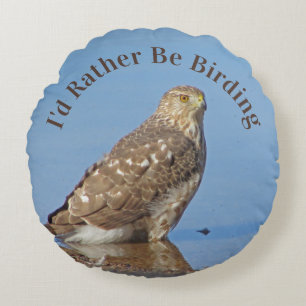 Coussins Ronds Plutôt Être Birding Hobby Raptor Bird Hawk Birder