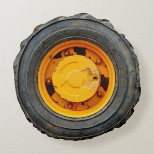 Coussins Ronds pneu crevé jaune-orange de voiture ancienne
