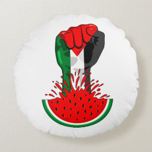 Coussins Ronds Poing de résistance palestinienne sur le symbole d
