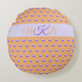 Coussins Ronds Pointe Polka Motif Peach Spot Monogram Nursery