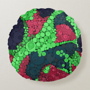 Coussins Ronds pointillisme sans couture cercles peints à la main