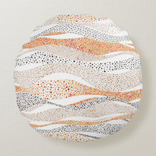 Coussins Ronds Pointillisme Wavy Polka : Doux Doux Textile