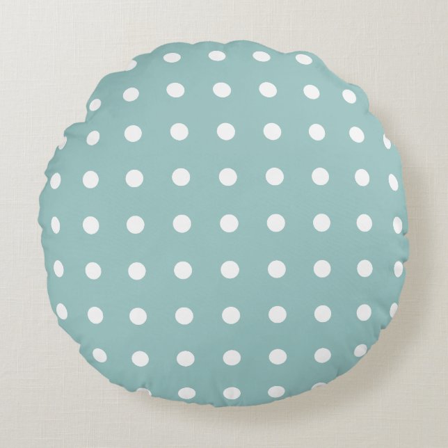 Coussins Ronds Points blancs motif géométrique coquille d'oeuf bl (Devant)