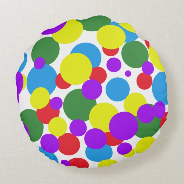 Coussins Ronds Points colorés (Dos)