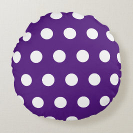 Coussins Ronds Pois géométriques blancs violets