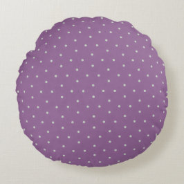 Coussins Ronds Pois gris sur Arrière - plan pourpre