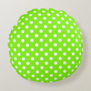 Coussins Ronds pois verts, blancs et verts