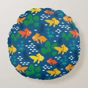 Coussins Ronds Poisson d'or dans l'aquarium