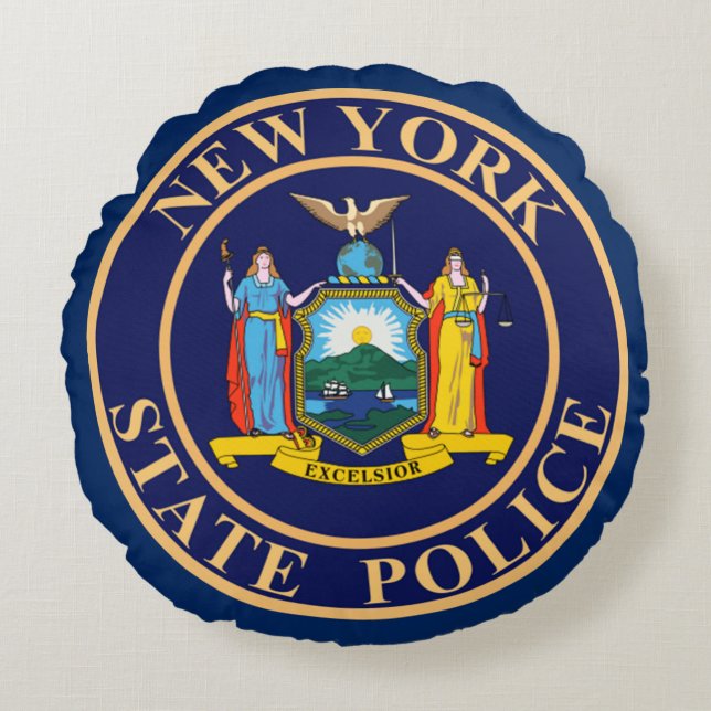 Coussins Ronds Police de l'État de New York (Devant)
