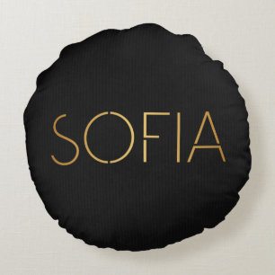 Coussins Ronds Police Sofia Gold Black