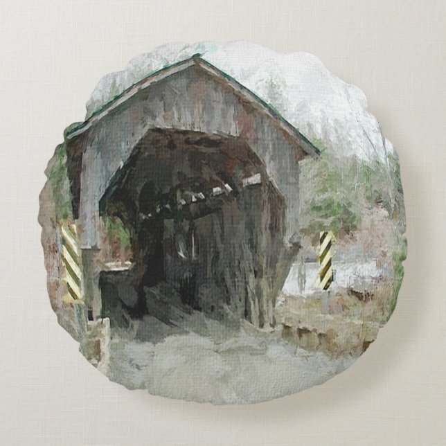 Coussins Ronds Pont couvert en bois (Devant)